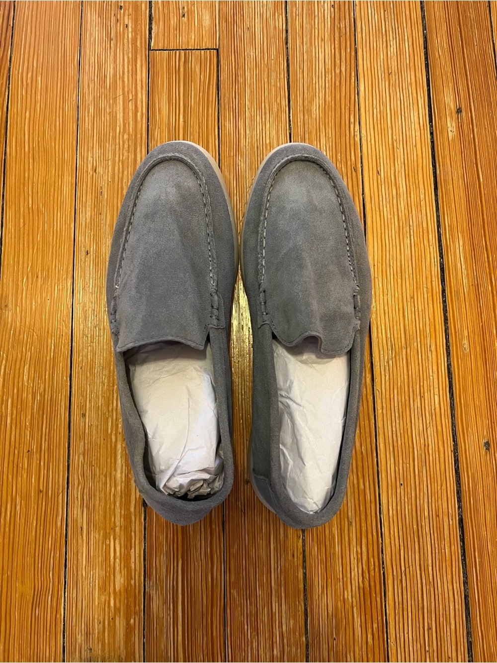 Gray Suede Slip-On Loafers for Men